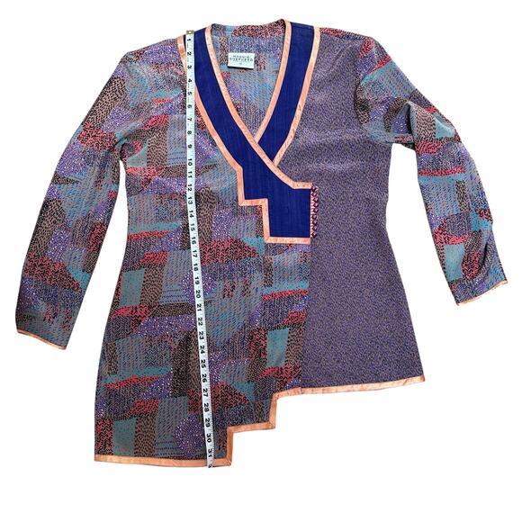 Vintage 1980s Maggie Shepherd Australia Tunic Blouse Asymmetrical Top M oversize - Picture 5 of 10